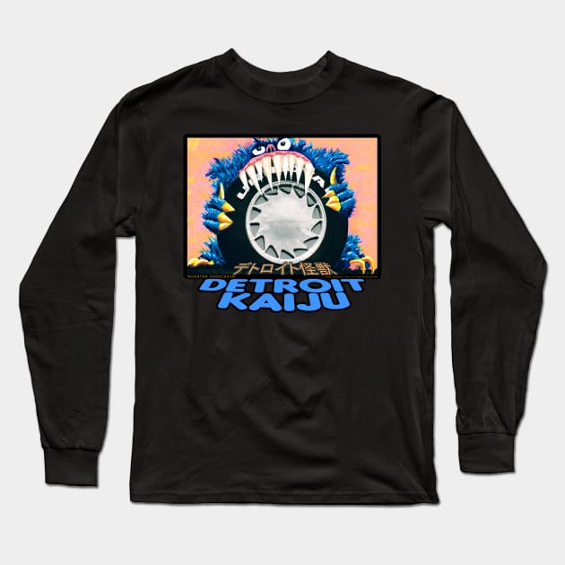 Dadaysaur on I-94! - Pete Coe's Detroit Kaiju series Long Sleeve T-Shirt by DetroitKaiju